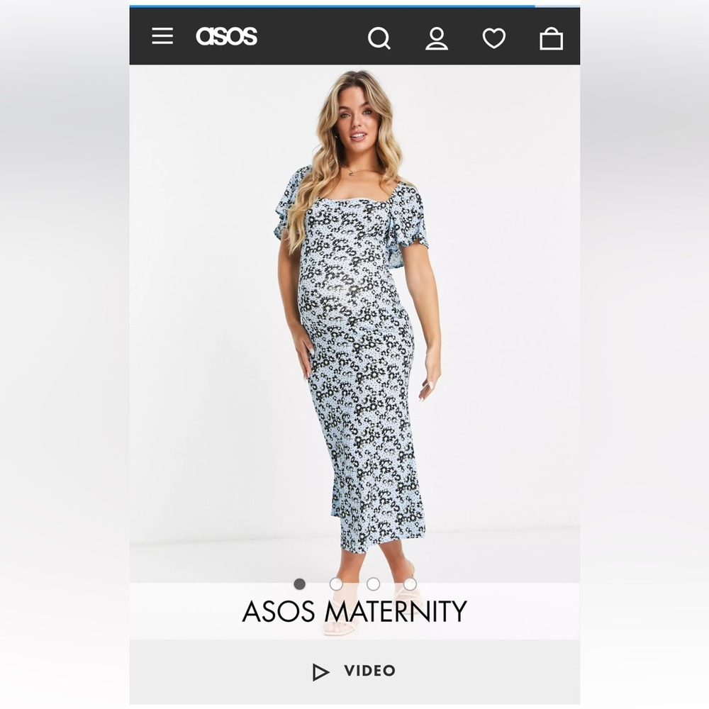 Asos Floral Maternity Dress, Size 8